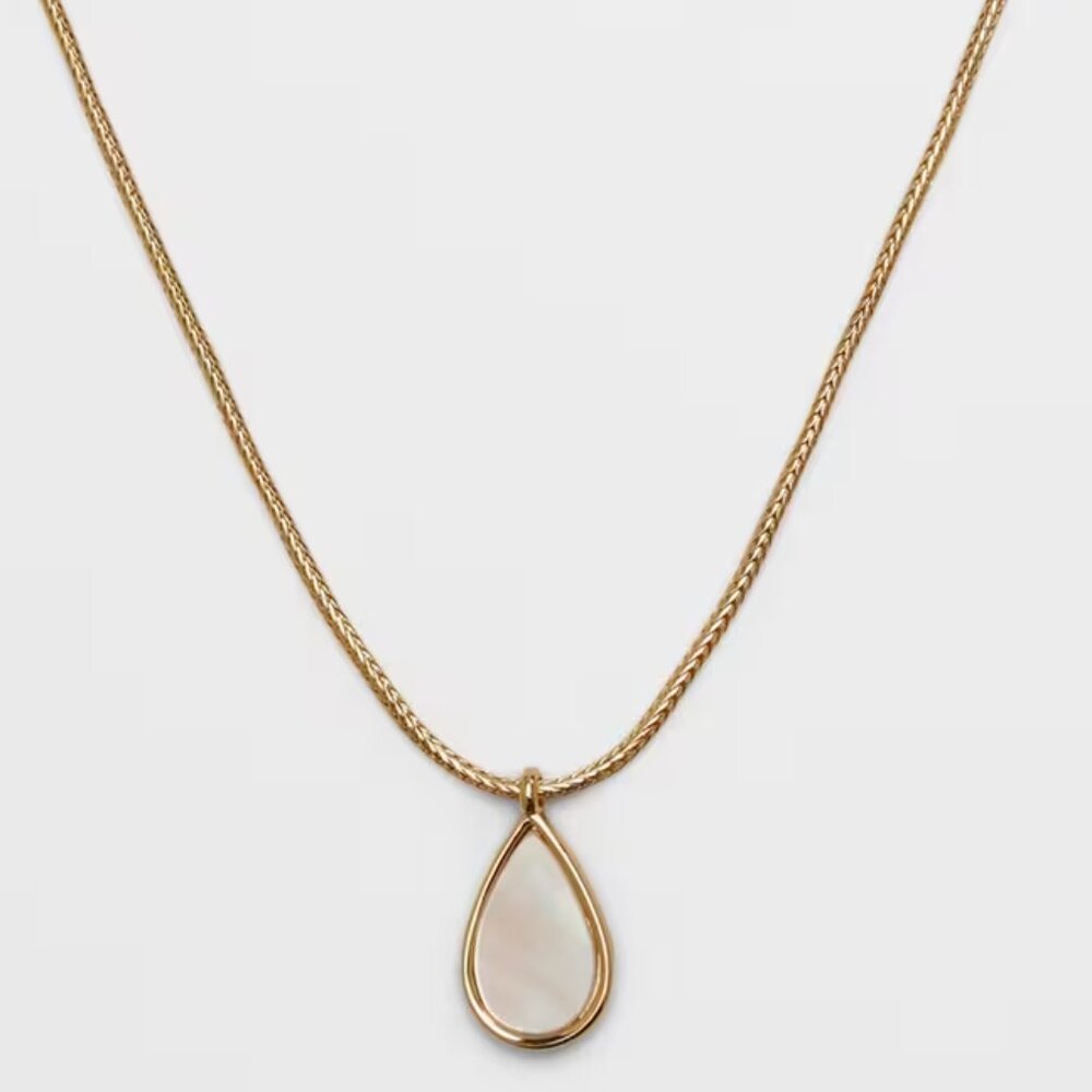 Banana Republic Mother of Pearl Teardrop Necklace/NWT